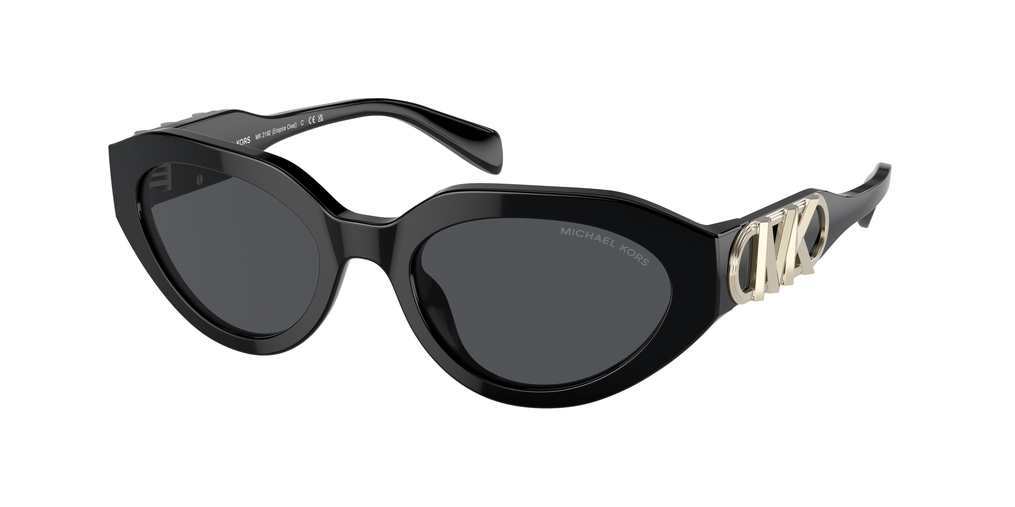 Michael Kors Femme MK2192 Empire Oval 300587 Lunettes De Soleil AcéTate Noir Gris Ronde Normale-image